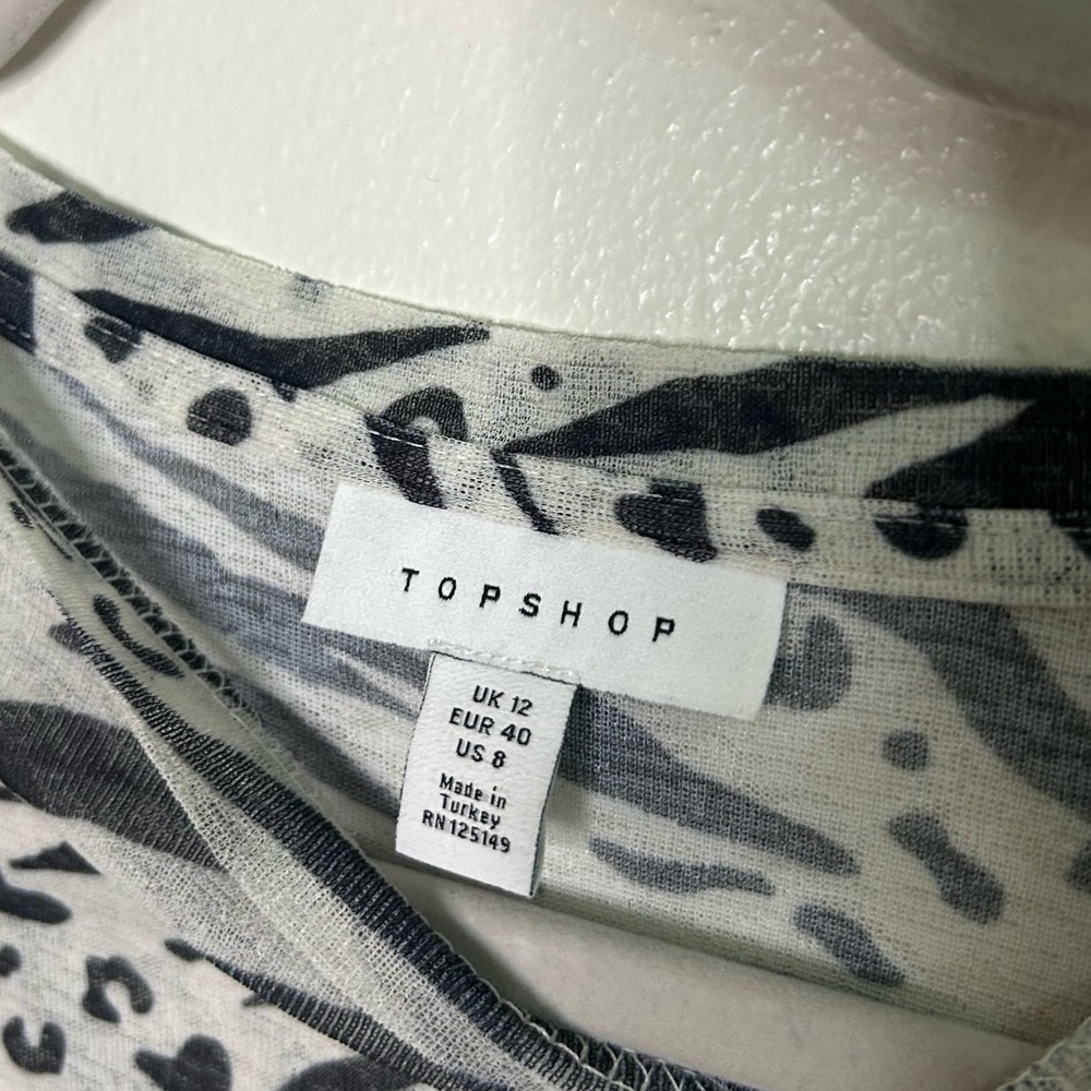 Top Shop lightweight see through shirt zebra print pattern - Picture 3 of 5
